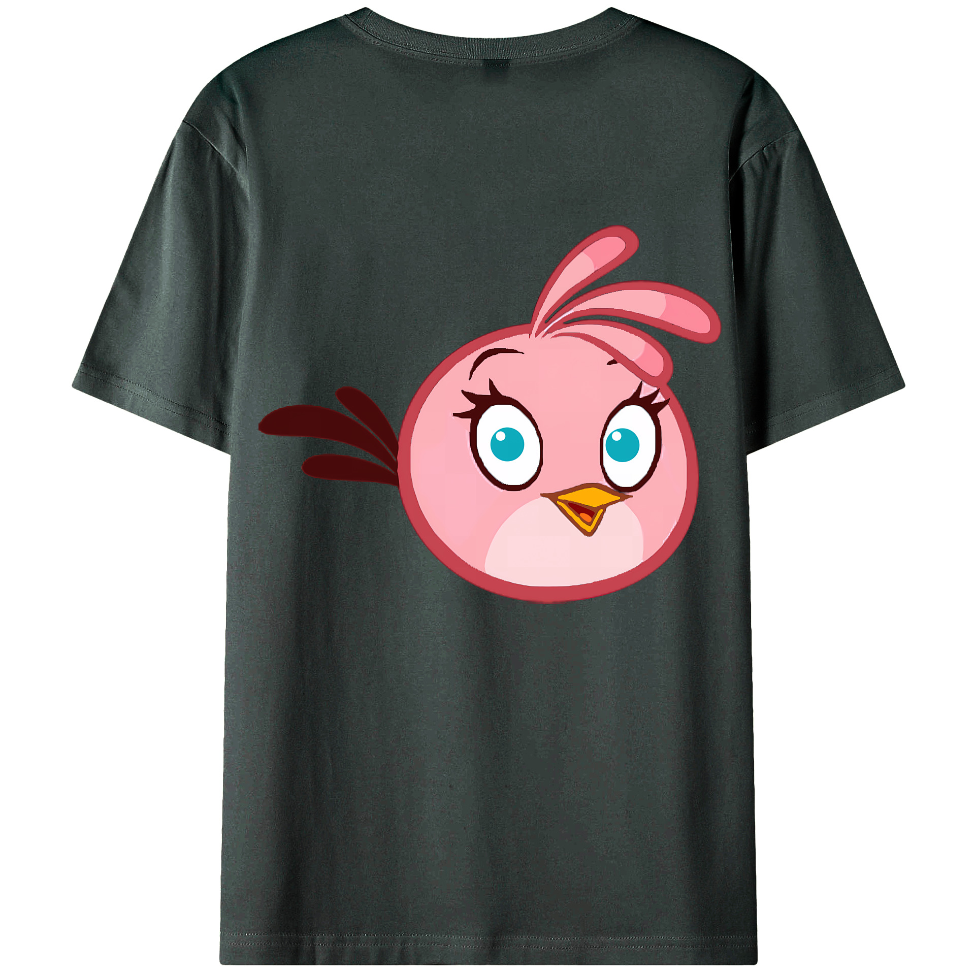 （画像用） Angry Birds アングリーバード 綿100％ メンズ半袖Tシャツ（バックプリント） 通気性